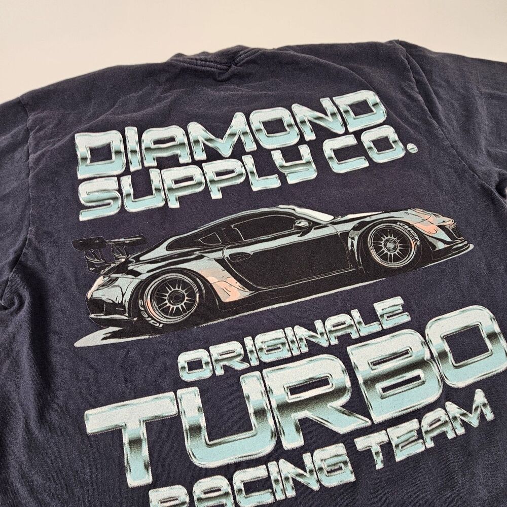 Diamond Supply Co Originale Turbo Racing Team Graphic T Shirt Navy Mens M